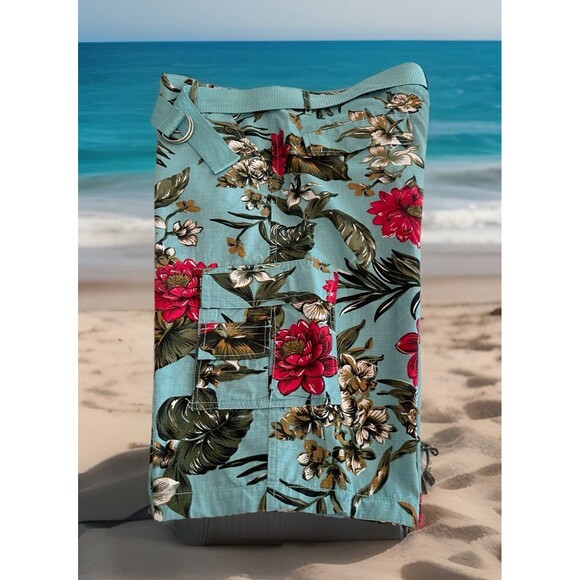Another Hype Piece AHP Tropical Floral Cargo Shorts Hawaii Mens Size 38 - Picture 1 of 14
